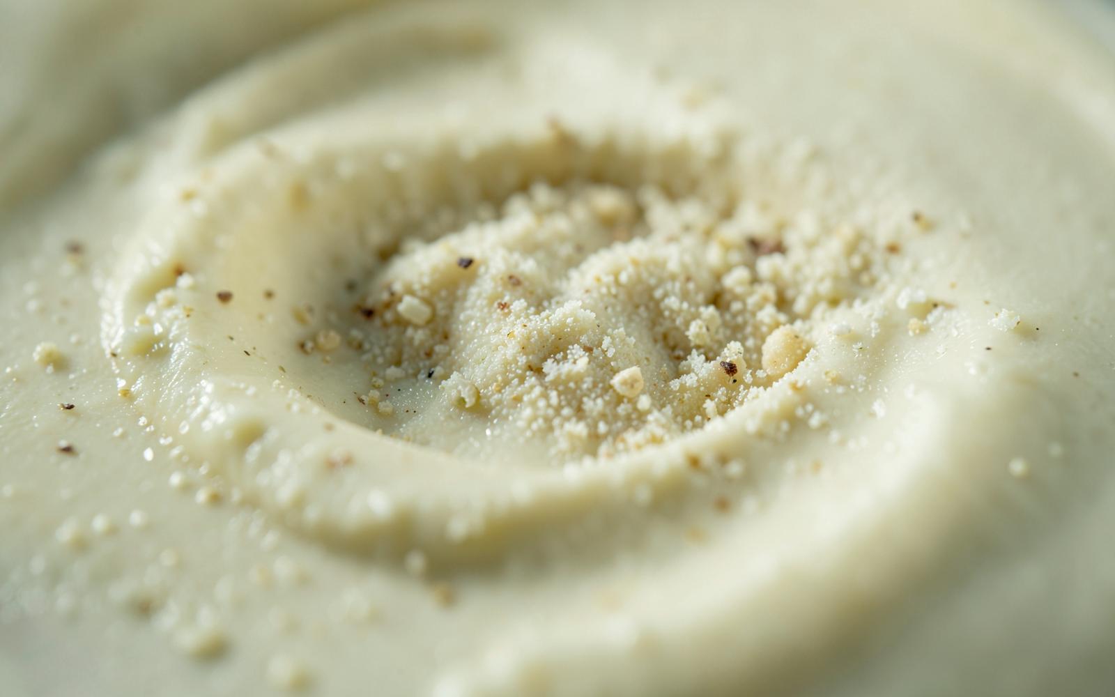 Macro photograph of a natural deodorant cream texture